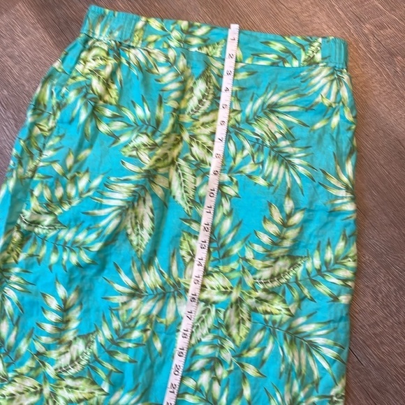 C&C California Tropical Foliage Linen Maxi Skirt Side Slits size L - Picture 14 of 15